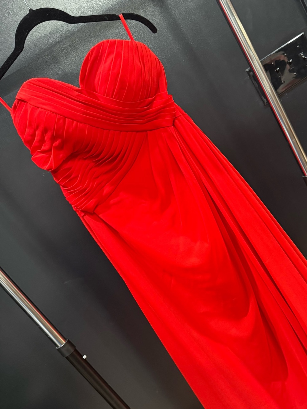 Zaxants | Red Strapless Ruched Formal Dress | Size 6
